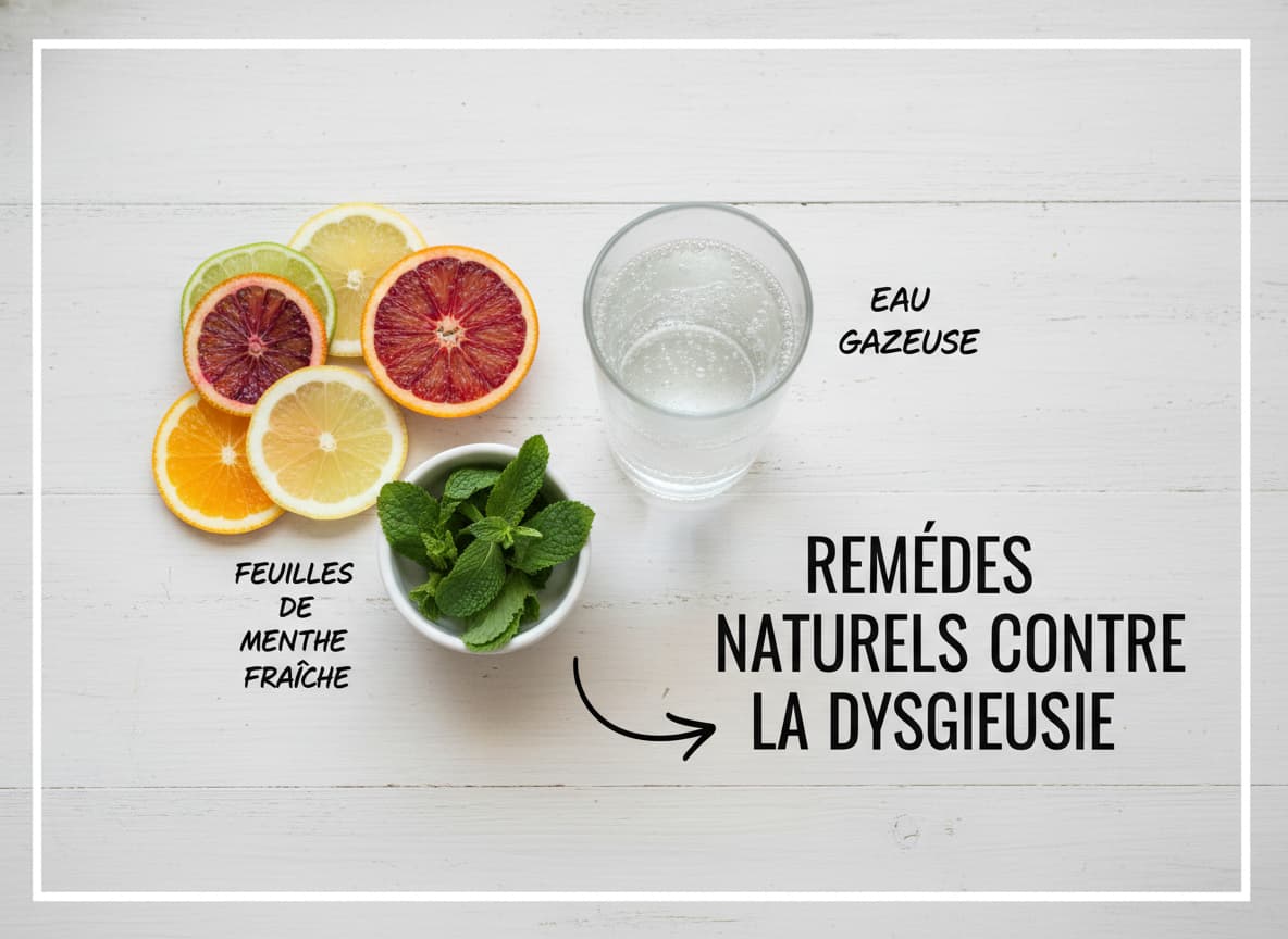 Solutions naturelles contre la dysgueusie : agrumes, menthe et eau pétillante